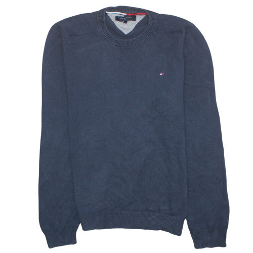 Tommy Hilfiger Men's Blue Cotton Crew Neck Pullover Sweatshirt L