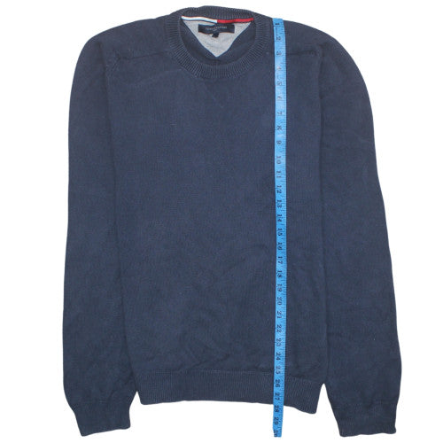 Tommy Hilfiger Men's Blue Cotton Crew Neck Pullover Sweatshirt L