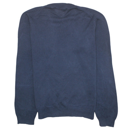 Tommy Hilfiger Men's Blue Cotton Crew Neck Pullover Sweatshirt L