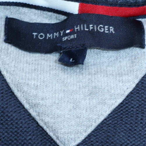 Tommy Hilfiger Men's Blue Cotton Crew Neck Pullover Sweatshirt L