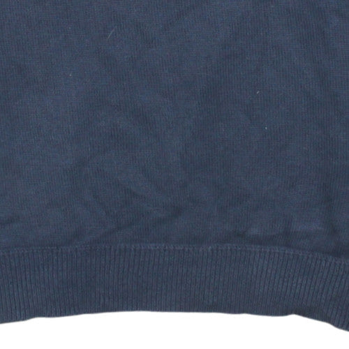 Tommy Hilfiger Men's Blue Cotton Crew Neck Pullover Sweatshirt L