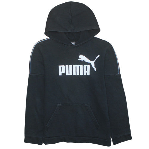 Puma Teens Black Pullover Hoodie Fleece Regular Fit 15-16Y