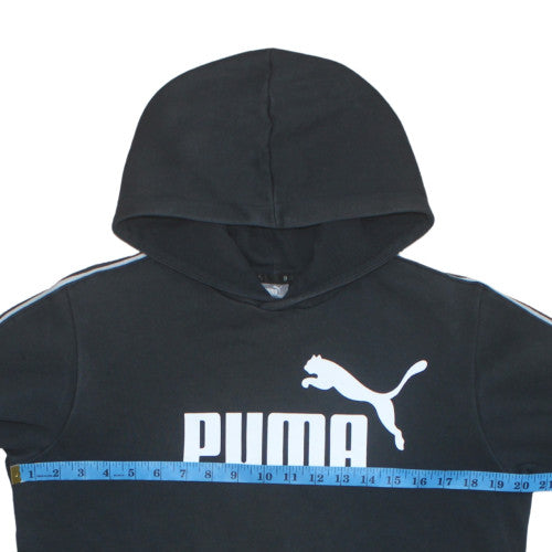 Puma Teens Black Pullover Hoodie Fleece Regular Fit 15-16Y