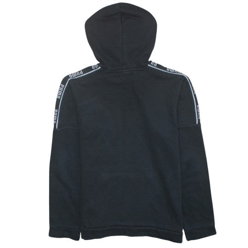 Puma Teens Black Pullover Hoodie Fleece Regular Fit 15-16Y