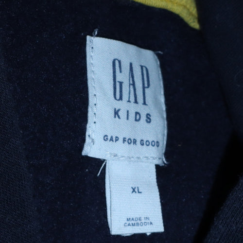 GAP Kids Boys Navy Blue Pullover Hoodie XL 12-13 Years Cotton Blend
