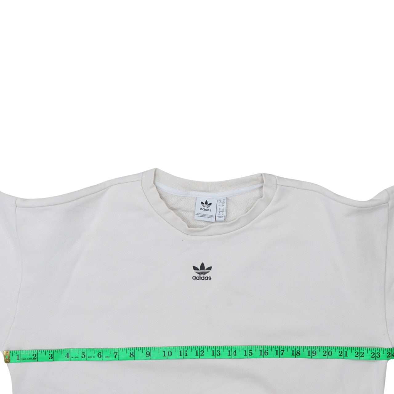 Adidas Women White Logo Crew Neck Pullover Sweatshirt Size 10