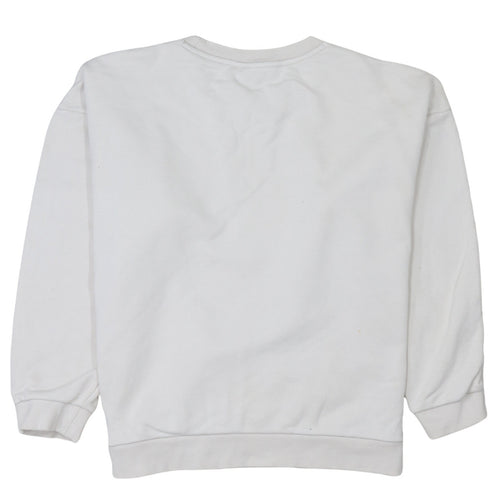 Adidas Women White Logo Crew Neck Pullover Sweatshirt Size 10