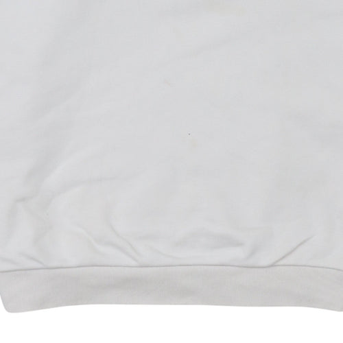 Adidas Women White Logo Crew Neck Pullover Sweatshirt Size 10