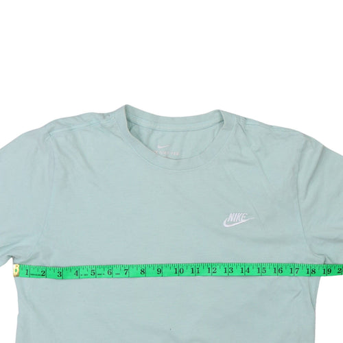 Nike Men's Green Small Crew Neck Cotton T-Shirt