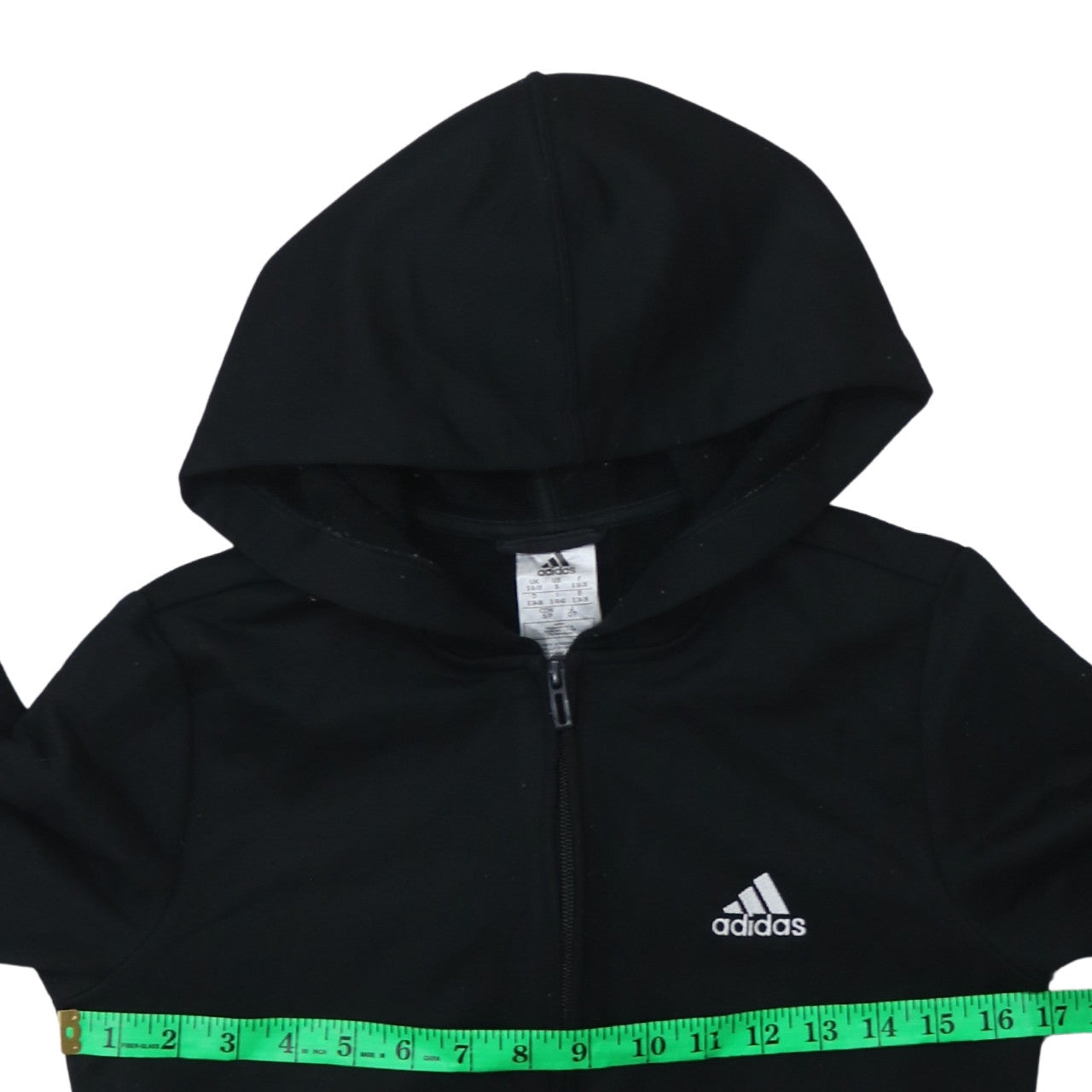 Adidas Women Black Full Zip Hoodie S 8-10 Logo Sportswear