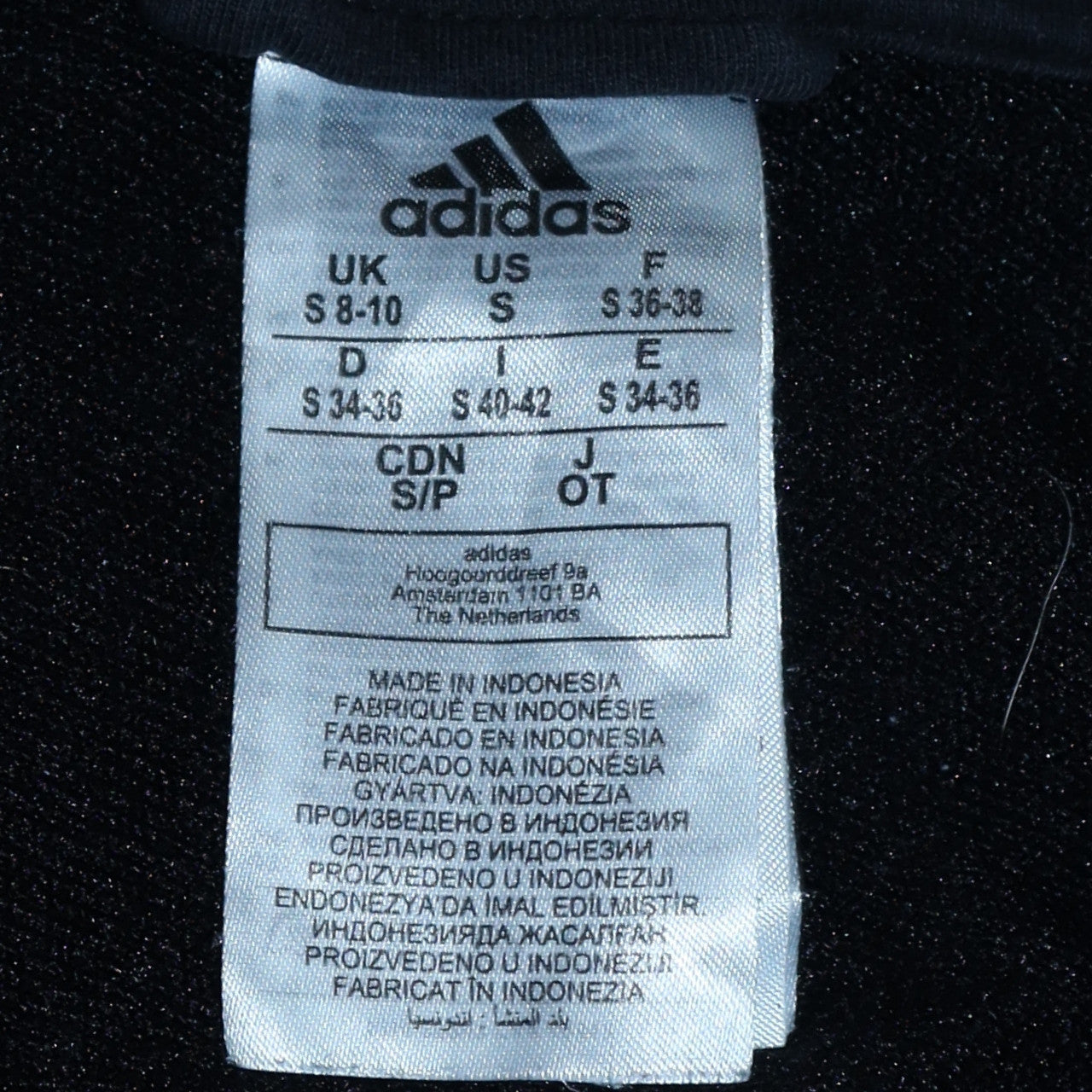 Adidas Women Black Full Zip Hoodie S 8-10 Logo Sportswear
