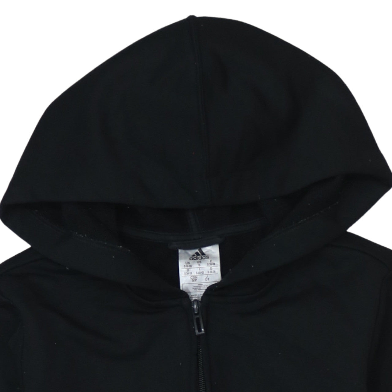 Adidas Women Black Full Zip Hoodie S 8-10 Logo Sportswear