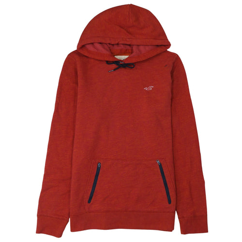 Hollister Men's Red Pullover Hoodie L Regular Fit Cotton Blend