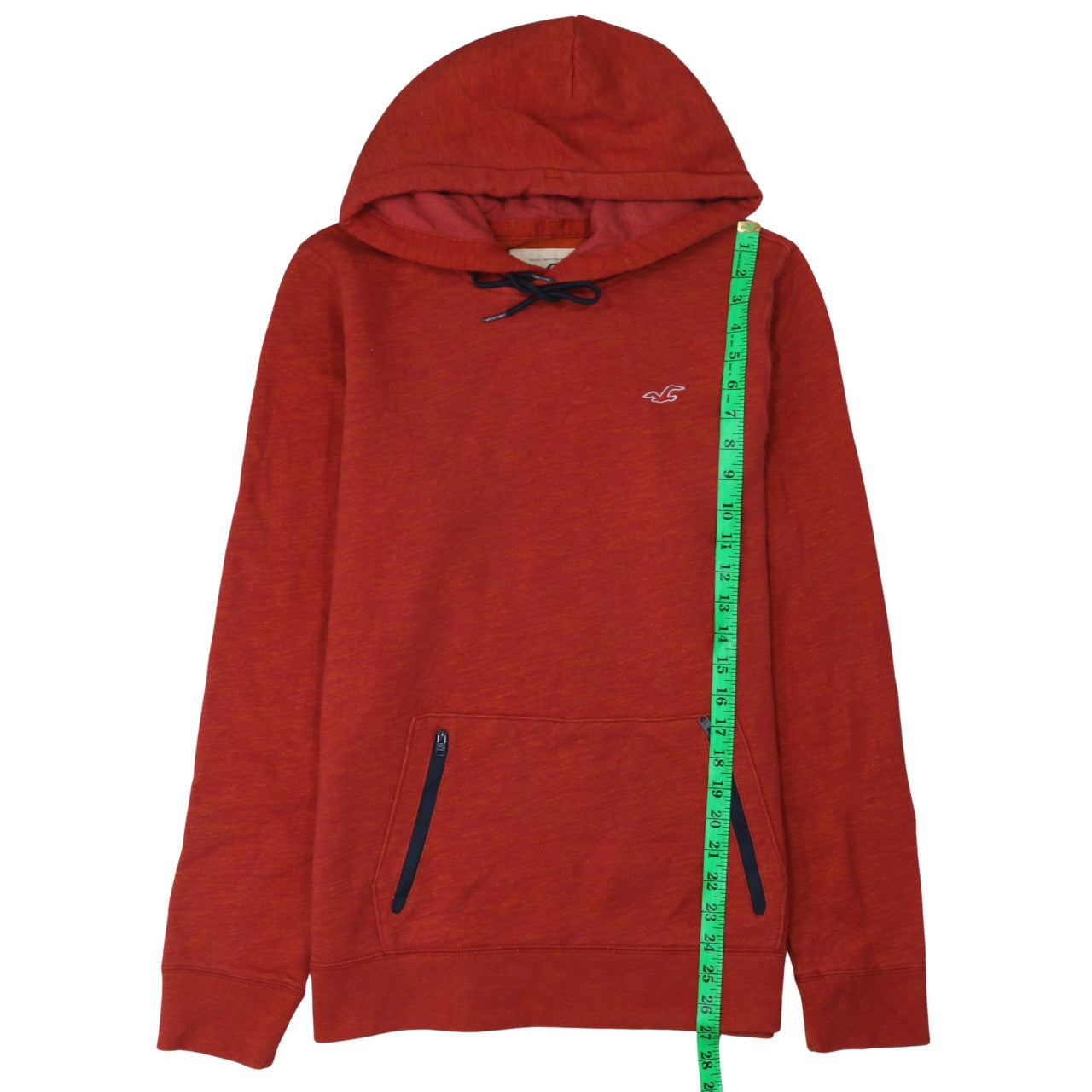 Hollister Men's Red Pullover Hoodie L Regular Fit Cotton Blend