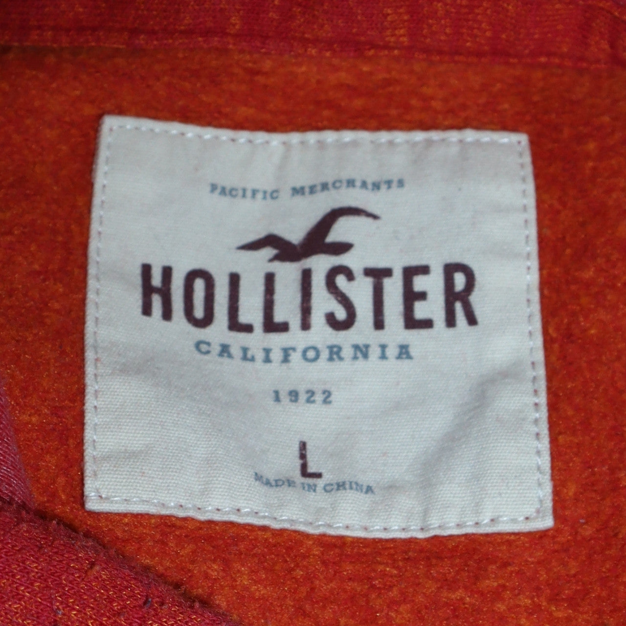 Hollister Men's Red Pullover Hoodie L Regular Fit Cotton Blend