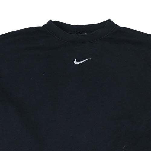 Nike Men's Black Crew Neck Pullover Sweatshirt M Logo Sportswear