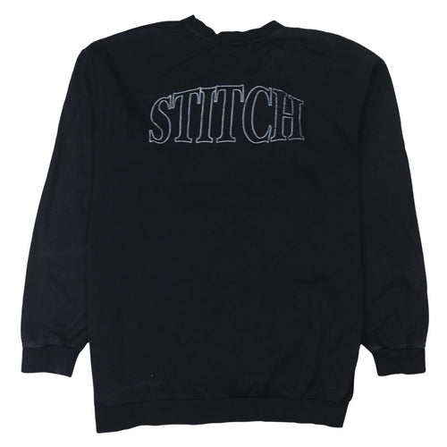 Bershka Disney Stitch Black Unisex L Pullover Sweatshirt