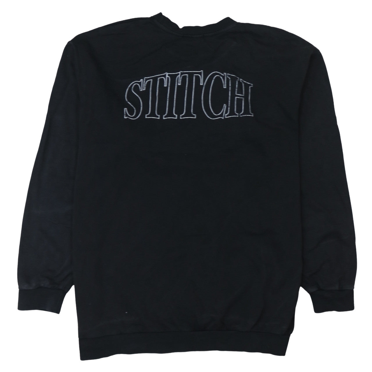 Bershka Disney Stitch Black Unisex L Pullover Sweatshirt