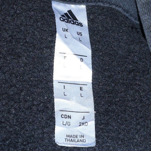 Adidas Men's Black Pullover Hoodie L Fleece Sportswear