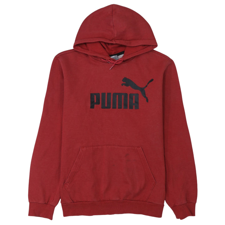 Puma Men's Red Pullover Hoodie Medium Logo Sportswear