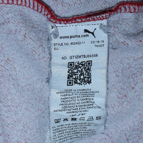 Puma Men's Red Pullover Hoodie Medium Logo Sportswear