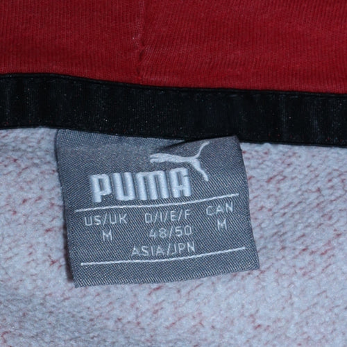 Puma Men's Red Pullover Hoodie Medium Logo Sportswear