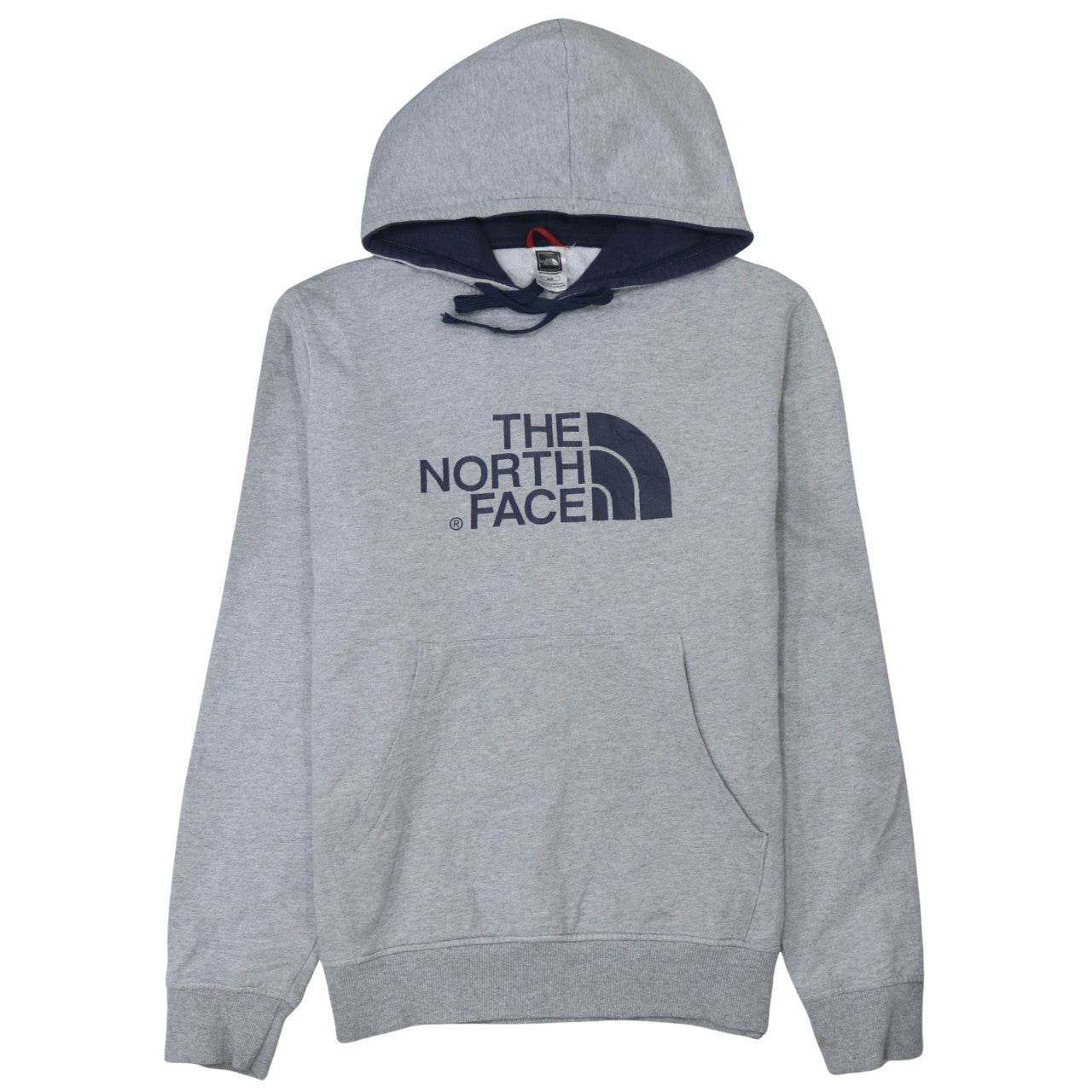 The North Face Men's Grey Pullover Hoodie M Cotton Blend Logo Sweatshirt