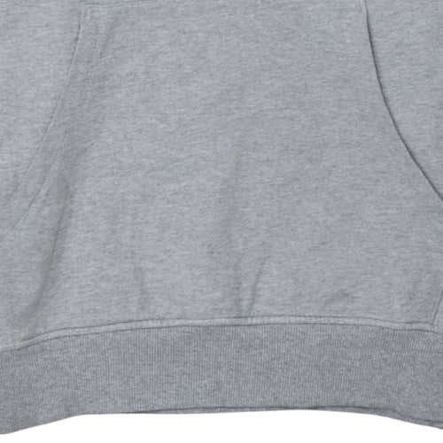 The North Face Men's Grey Pullover Hoodie M Cotton Blend Logo Sweatshirt