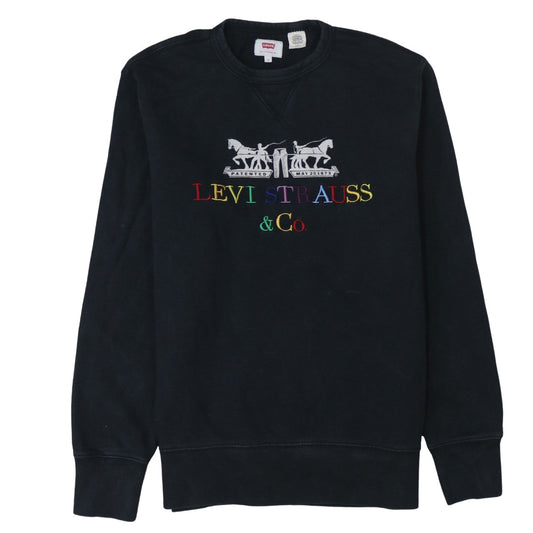 Levi's Men's Black Embroidered Logo Pullover Sweatshirt Size S