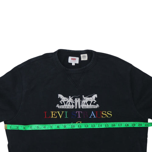 Levi's Men's Black Embroidered Logo Pullover Sweatshirt Size S