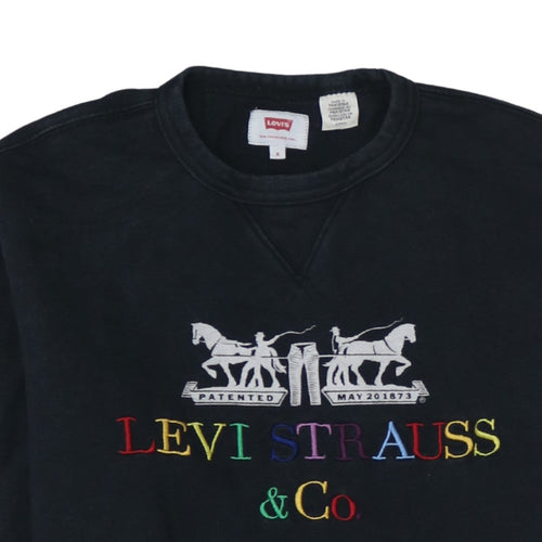 Levi's Men's Black Embroidered Logo Pullover Sweatshirt Size S