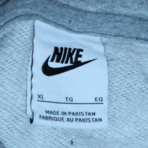 Nike Men's Grey XL Pullover Hoodie Fleece Regular Fit Sportswear