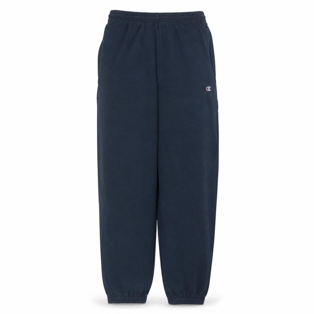 Front view of Champion Men's Blue Small Sweatpants Regular Fit Elastic Waist