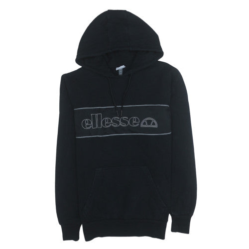Ellesse Men's Black Pullover Hoodie L Logo Graphic Fleece Sweatshirt
