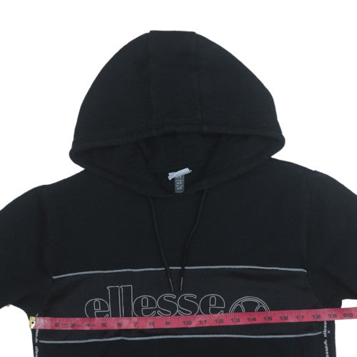 Ellesse Men's Black Pullover Hoodie L Logo Graphic Fleece Sweatshirt