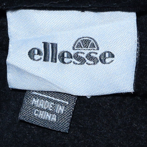 Ellesse Men's Black Pullover Hoodie L Logo Graphic Fleece Sweatshirt