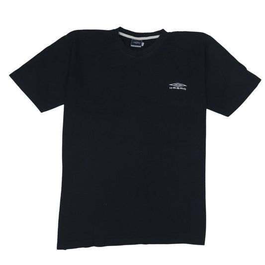 Umbro Men Black Cotton Crew Neck Short Sleeve Sports T-Shirt M