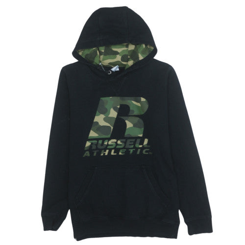 Russell Athletic Boys Black 12-13 Years Pullover Hoodie Camo Logo