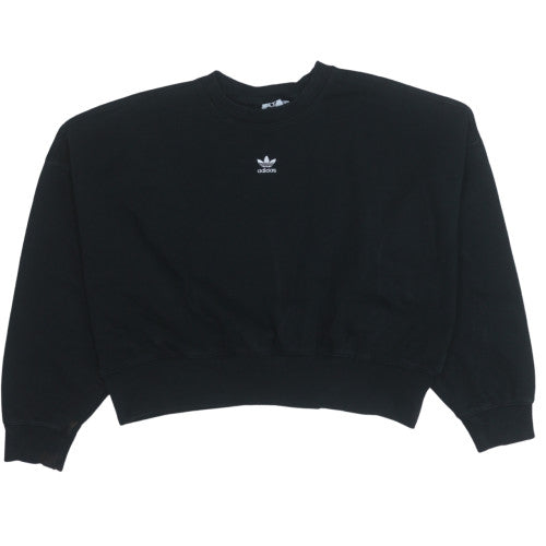Adidas Women’s Black Cropped Crew Neck Sweatshirt Size 12