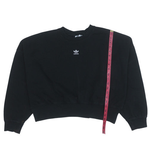 Adidas Women’s Black Cropped Crew Neck Sweatshirt Size 12