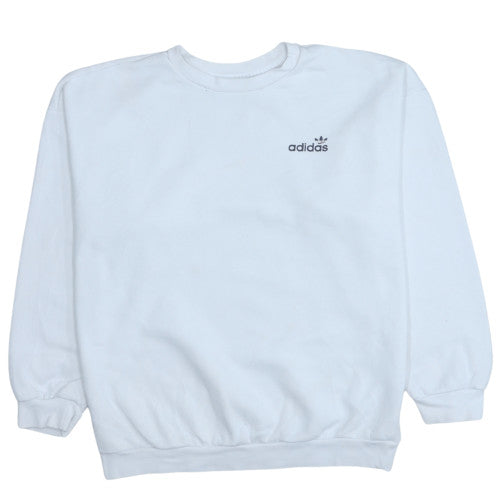 Adidas Women White Crew Neck Pullover Sweatshirt Size 12
