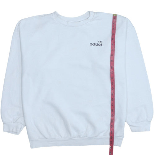 Adidas Women White Crew Neck Pullover Sweatshirt Size 12