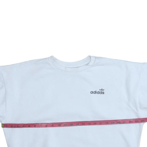 Adidas Women White Crew Neck Pullover Sweatshirt Size 12
