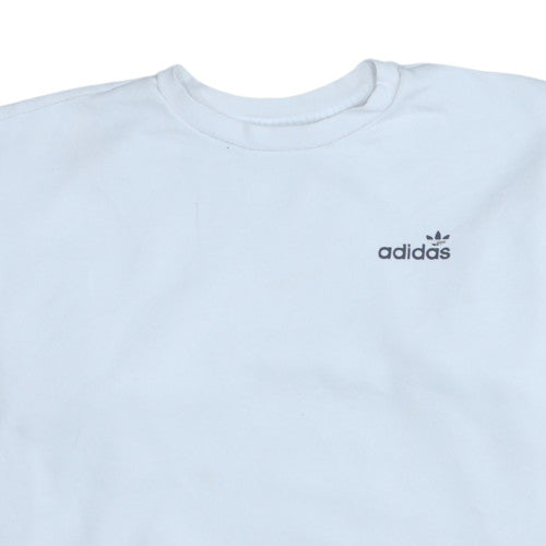 Adidas Women White Crew Neck Pullover Sweatshirt Size 12
