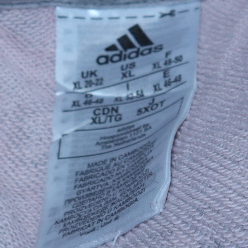Adidas Womens Grey XL Pullover Hoodie Sweatshirt Casual Cotton Blend