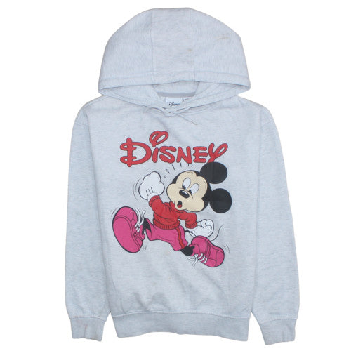 Disney Womens Grey XS Pullover Hoodie Mickey Print Casual Sweatshirt