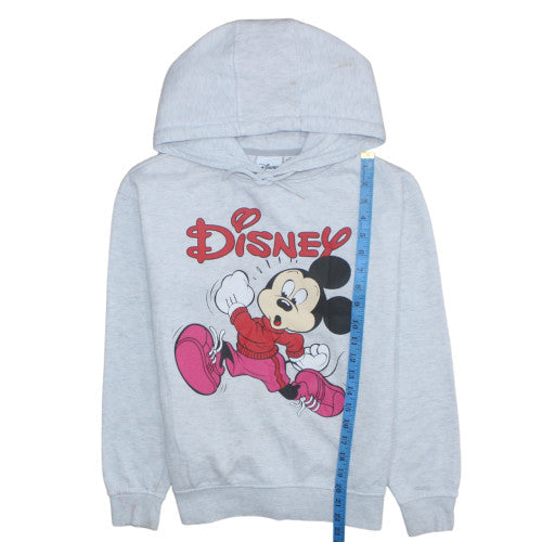 Disney Womens Grey XS Pullover Hoodie Mickey Print Casual Sweatshirt