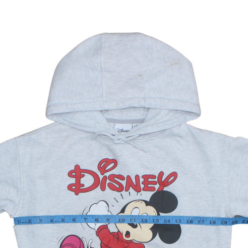 Disney Womens Grey XS Pullover Hoodie Mickey Print Casual Sweatshirt