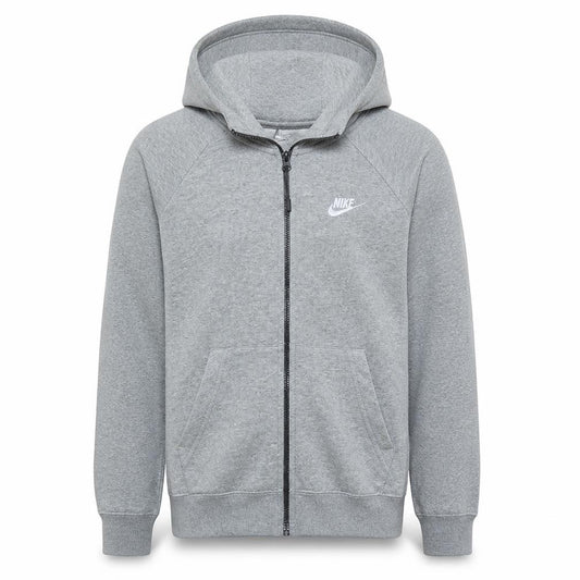 Front view of Nike Men's Grey Full Zip Hoodie, size S, Regular Fit