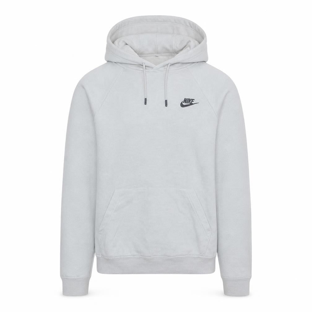 Front view of Nike men’s white pullover hoodie small regular fit sports style